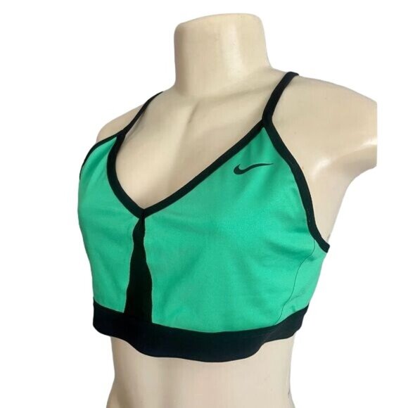 Nike Dri Fit Sports Bra Green & Black size XL - Picture 2 of 7